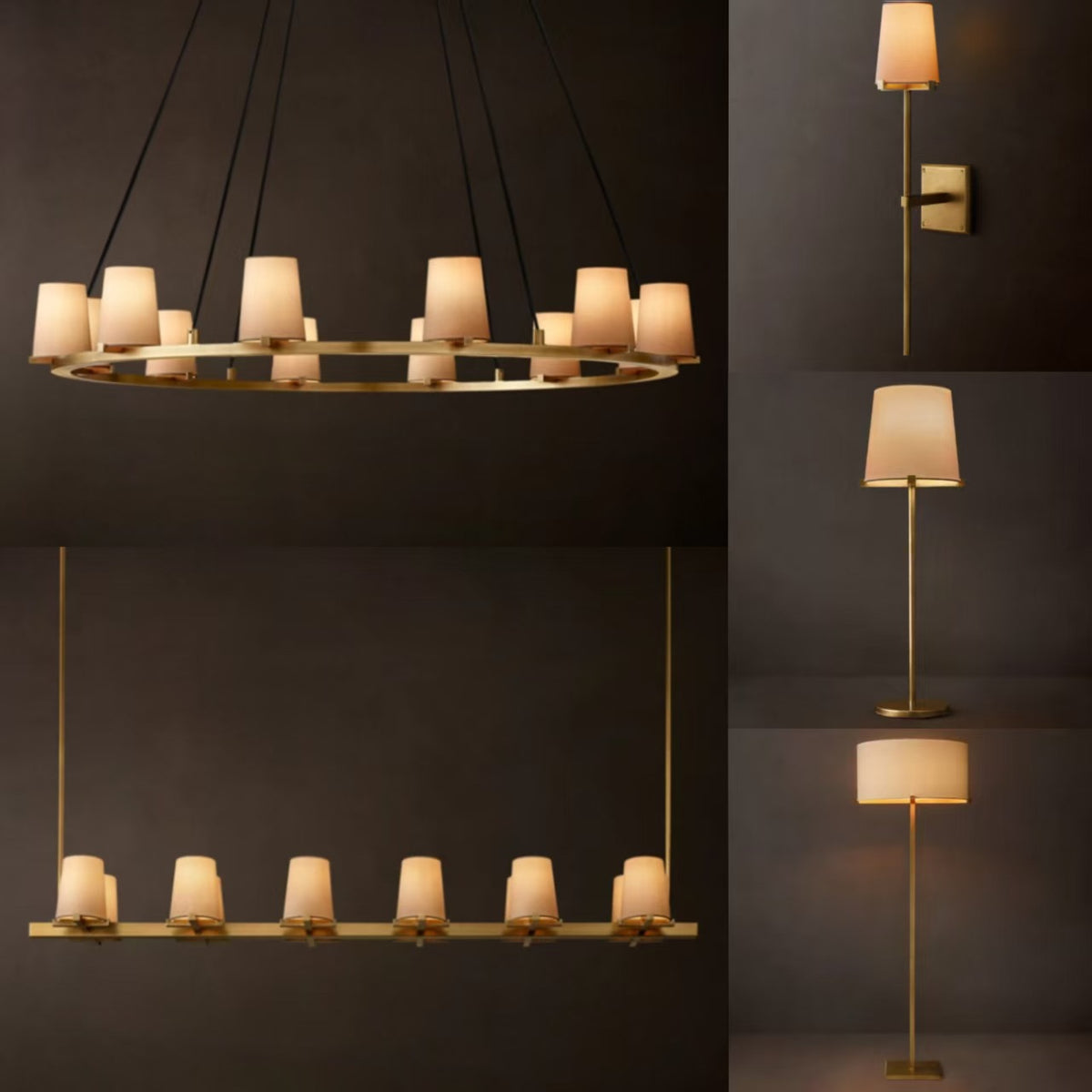 Luxury Copper Fabric Shade Lighting Collection